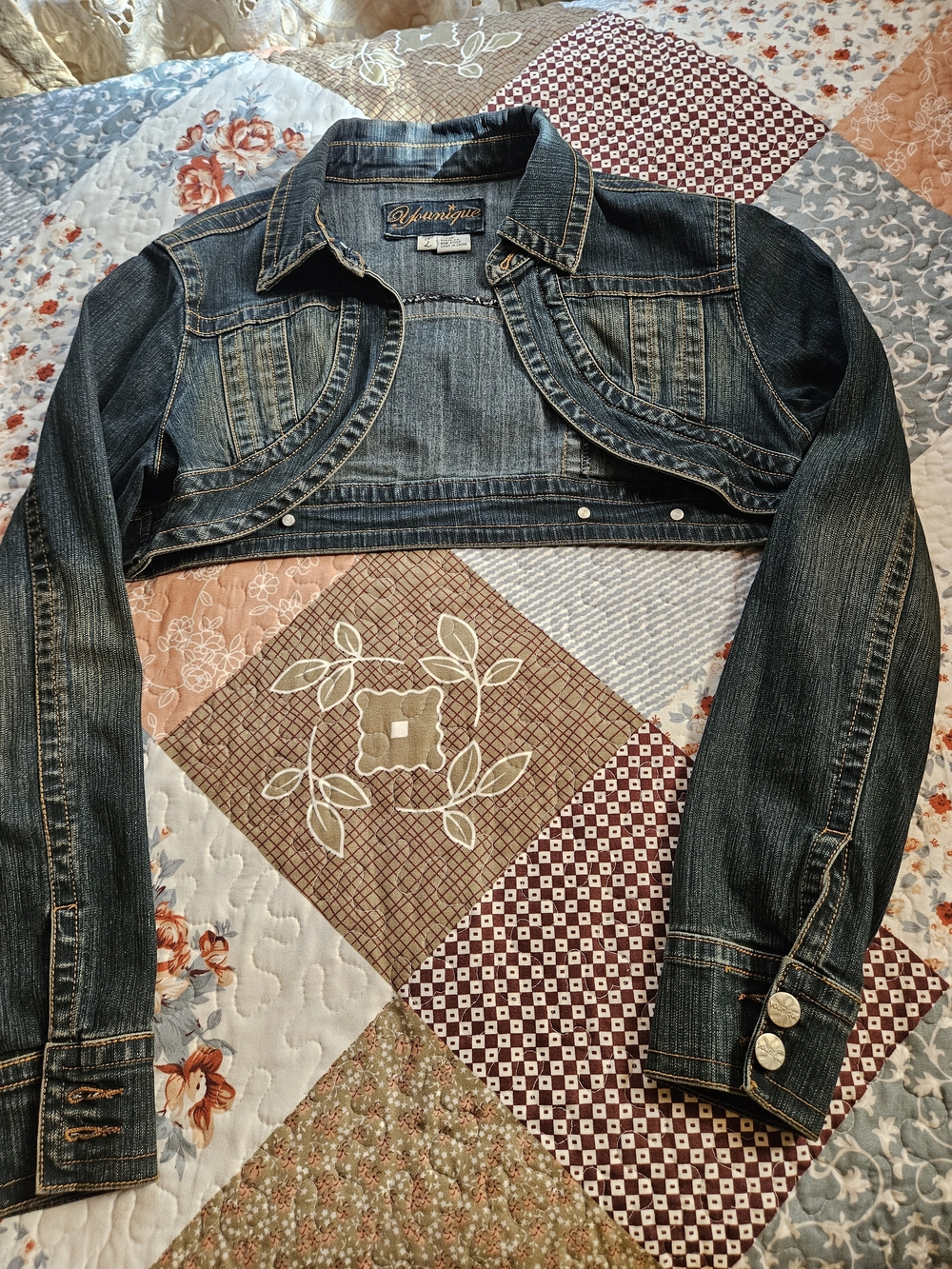 Younique Indigo Denim Jacket with Contrast Stitching